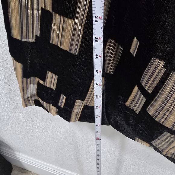 Donna Karan Velvet Burnout Sheath Dress 24W Black Gold Elegant Party Cocktail - Picture 10 of 14